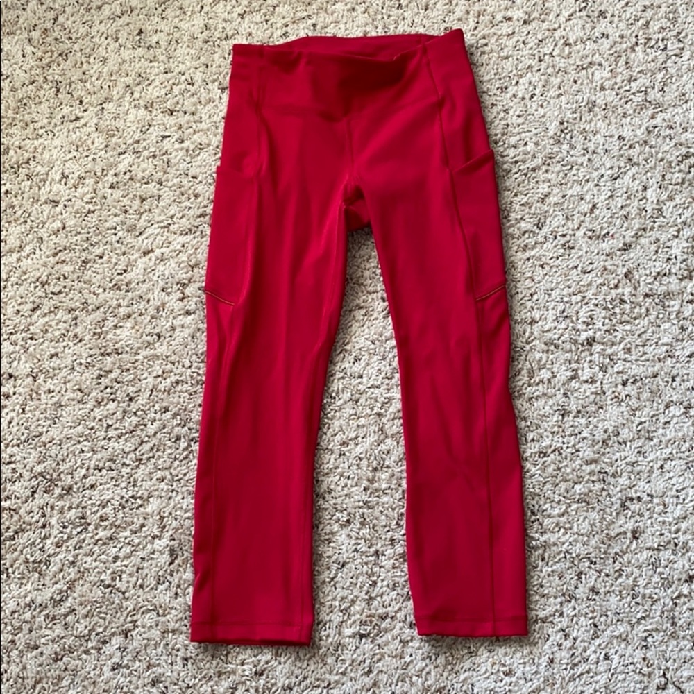 Lululemon Red Speed Up Crop Leggings